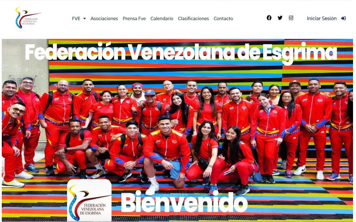 Página oficial de la federación venezolana de esgrima, hecha con tecnologia de Wordpress.